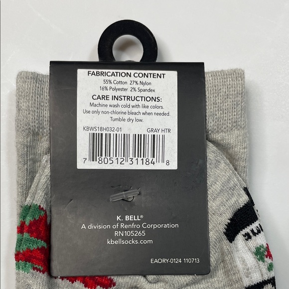 K. Bell Women's Fun Gray Wine and Cheese Socks - Picture 3 of 5